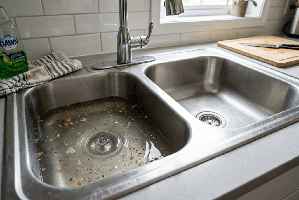 Kitchen Sink Backing Up Into Other Side